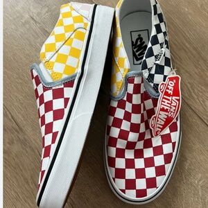 Vans Multi-colored Checkerboard Classic Slip-on Sneakers W Sz 6.5